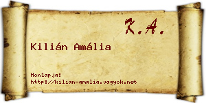 Kilián Amália névjegykártya